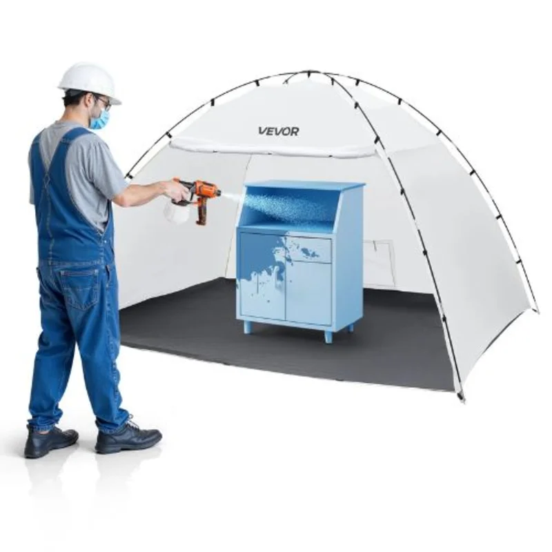 Portable Paint Booth Tent 1159174 in with Floor & Mesh Screen