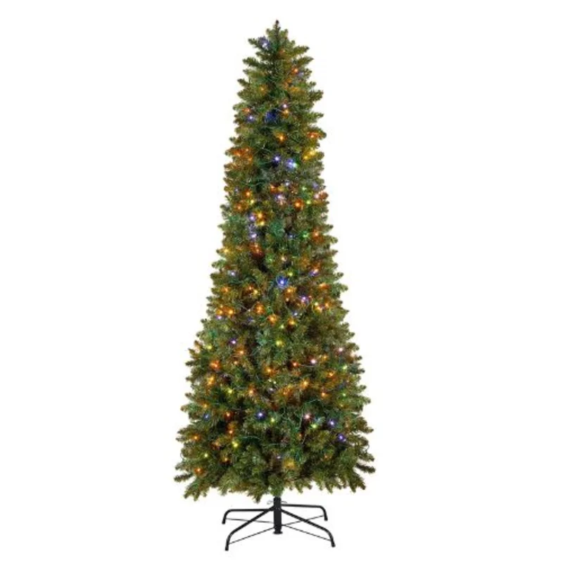 Prelit Flocked Artificial Tree with 330 Colorful LED and 11 Lighting Modes Decoration (6FT)