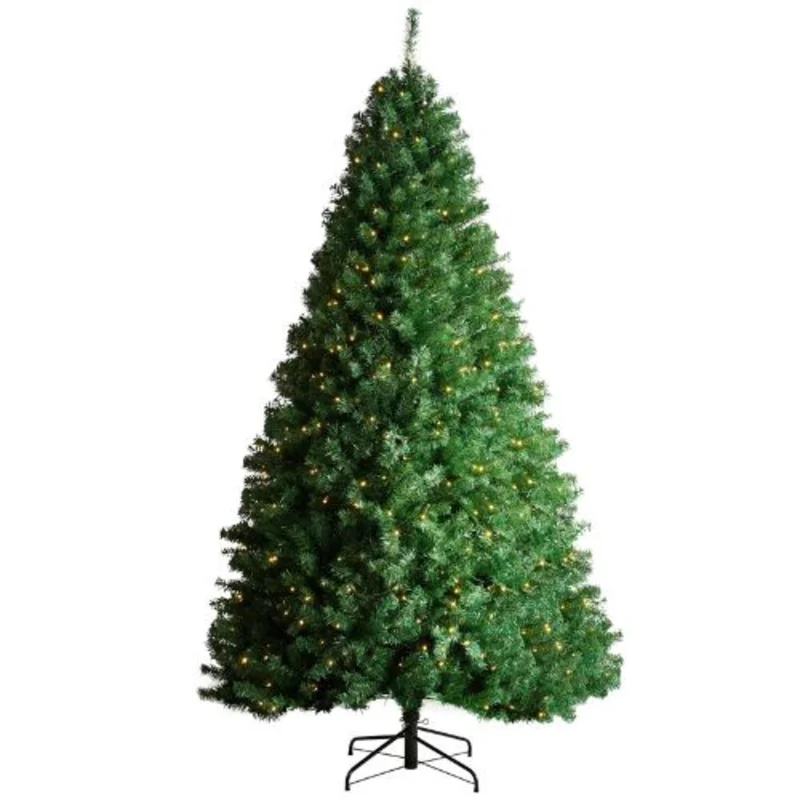 Prelit Flocked Artificial Tree with 550 Warm White LED Lights Decoration (7.5FT)