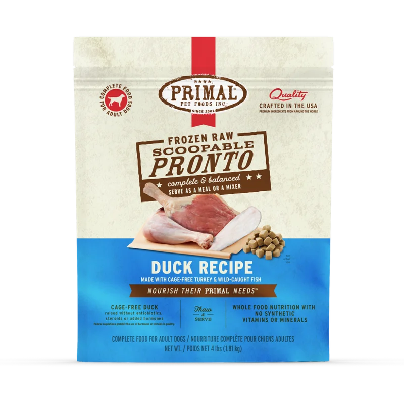 Primal Pet Foods Frozen Raw Scoopable Pronto Dog Food Duck Recipe