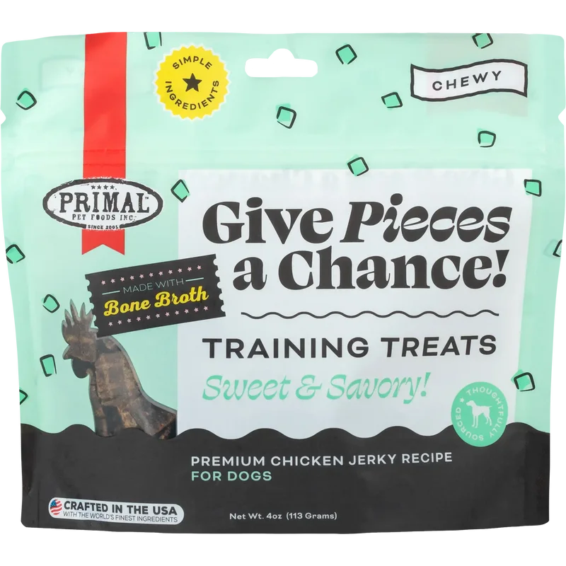 Primal Pet Foods Give Pieces a Chance Chicken Jerky Pieces with Broth Dog Treats