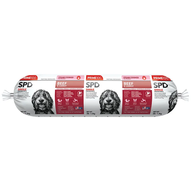 Prime100 SPD Fresh Roll Beef & Carrot Dog Food