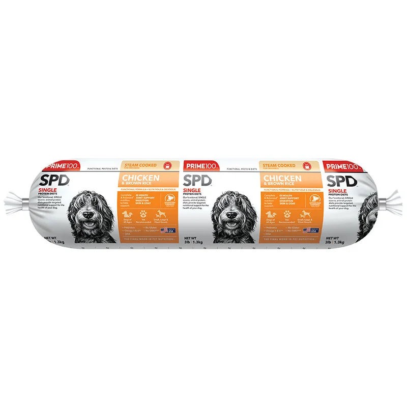 Prime100 SPD Fresh Roll Chicken & Brown Rice Dog Food