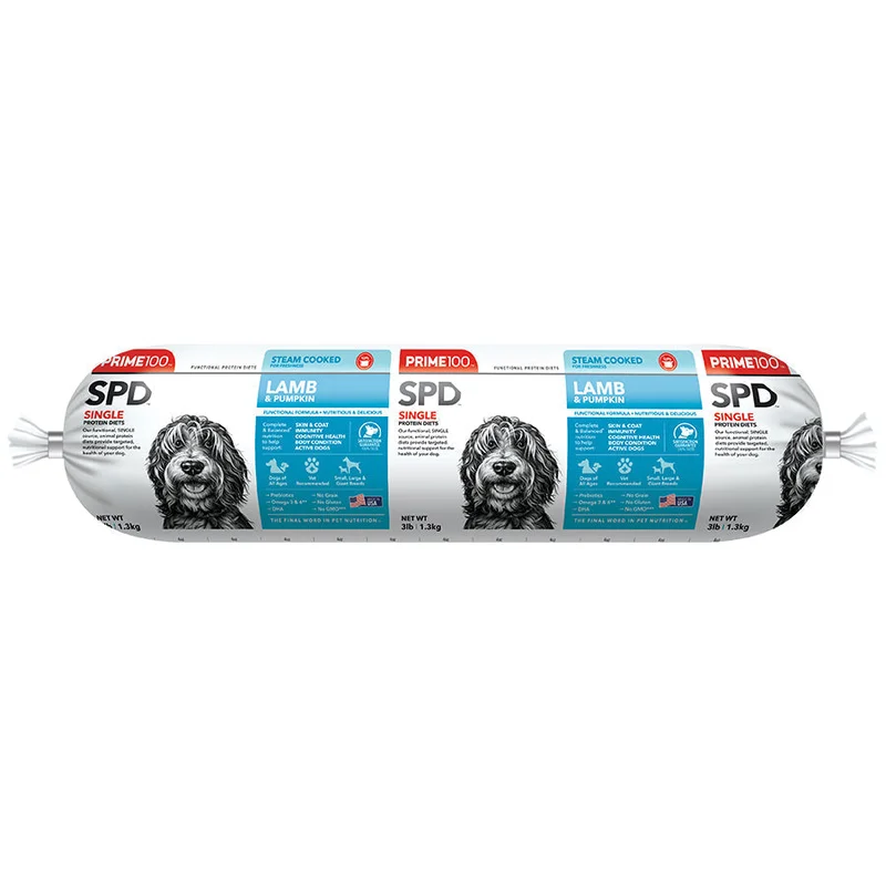 Prime100 SPD Fresh Roll Lamb & Pumpkin Dog Food