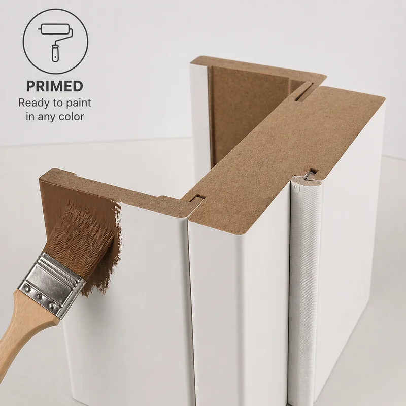 PRIMED Jamb/Casing for DOUBLE Compack 180/90 Hardware Set. Made in Italy.