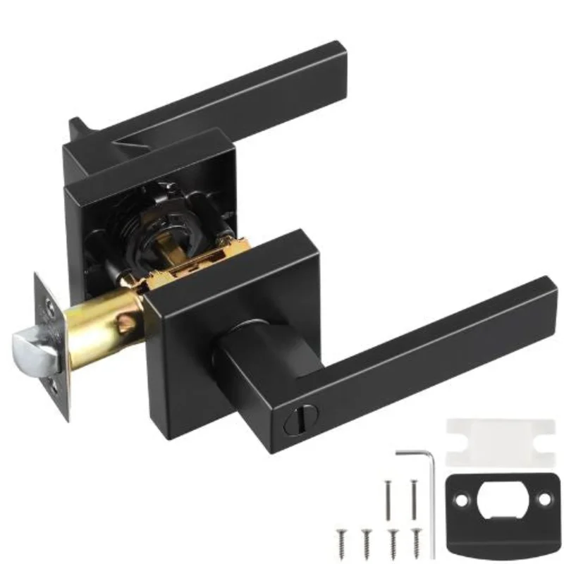 Privacy Door Handle Matte Black for Bedroom and Bathroom Doors
