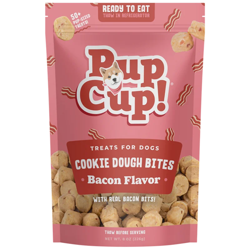 Pup Cup Cookie Dough Bites Bacon Flavor Treats for Dogs