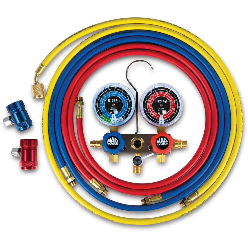 R1234yf Aluminum Manifold Gauge Set - 60" Hose