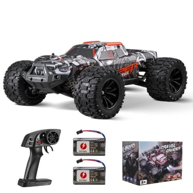 RC Monster Truck 1:14 Scale 4WD All-Terrain Off-Road Car, 38 km/h High-Speed, 2 Batteries, Ages 8+