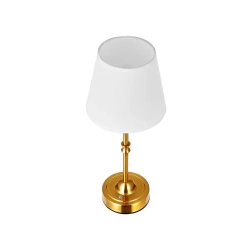 Rechargeable Restaurant Table Wireless 5200mAh LED Desk Lamp With Fabric Shade Set of Two