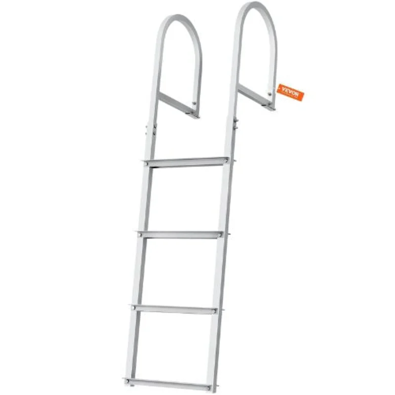 Removable 4-Step Dock Ladder 500 lbs Capacity Aluminum Nonslip Rubber Mat DLR4