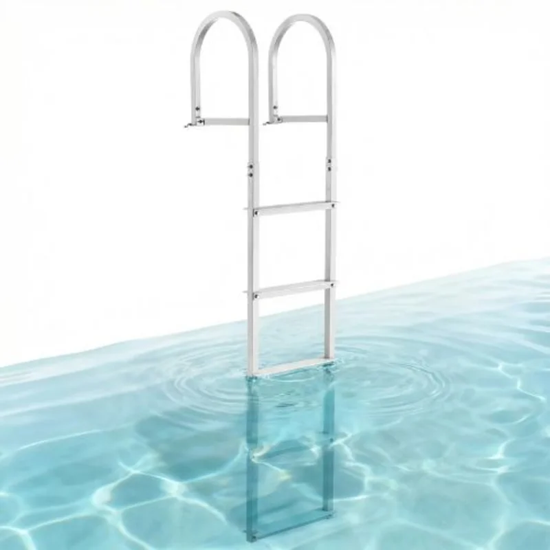 Removable 5-Step Dock Ladder 500 lbs Capacity Aluminum Nonslip Steps DLS5