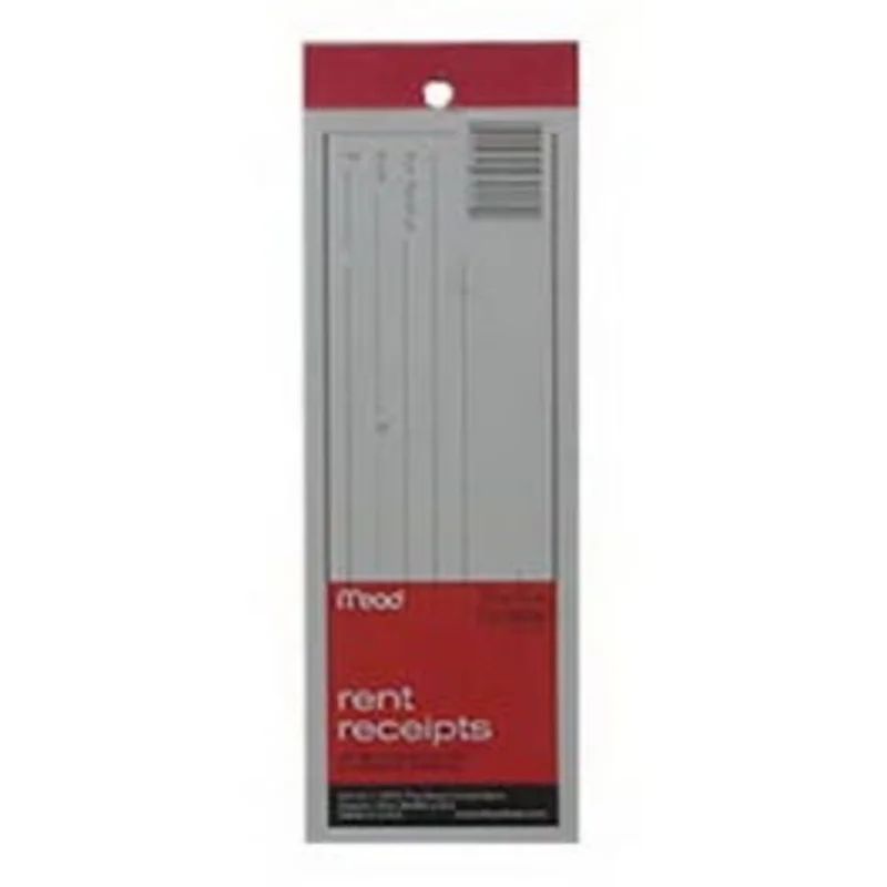 Rent Receipt Book With Duplicates, 8.38 x 2.88-In., 66-Ct.