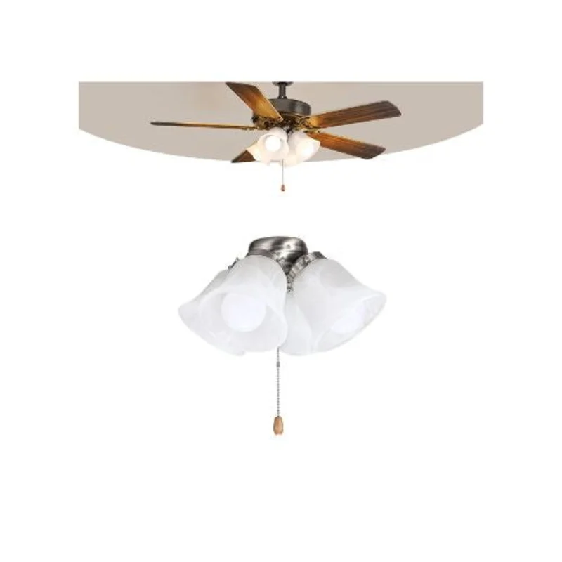Replacement Ceiling Fan Light Kit Module Four Bulb Fixture with Pull Chain Control