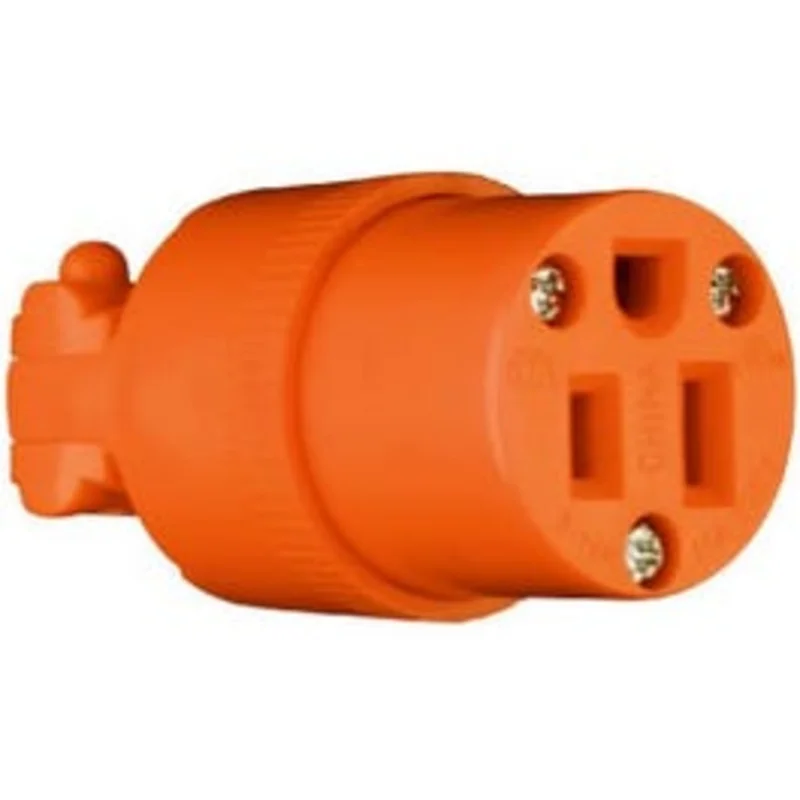 Residential Heavy-Duty Vinyl Construction Connector, Orange, 2 Pole, 3 Wire, 15-Amp., 125-Volt