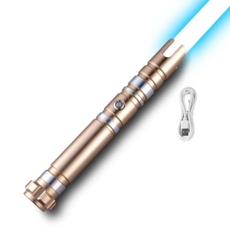 RGB Light-Up Sword for Kids & Adults 12 Colors, FX Sound, Gold