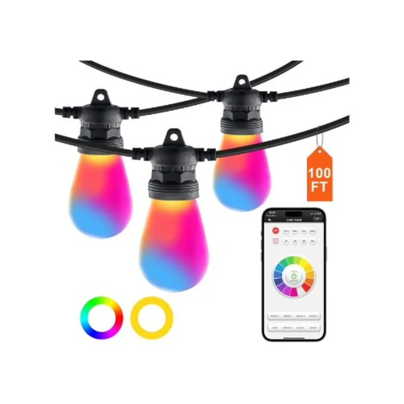 RGB Outdoor LED Color Changing Event 30 Bulbs String Lights for Halloween Decoration Christmas