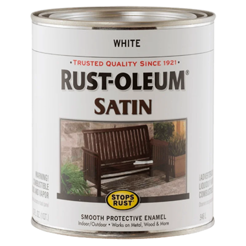 Rust-Oleum Protective Enamel Brush-On Paint Satin White Satin White