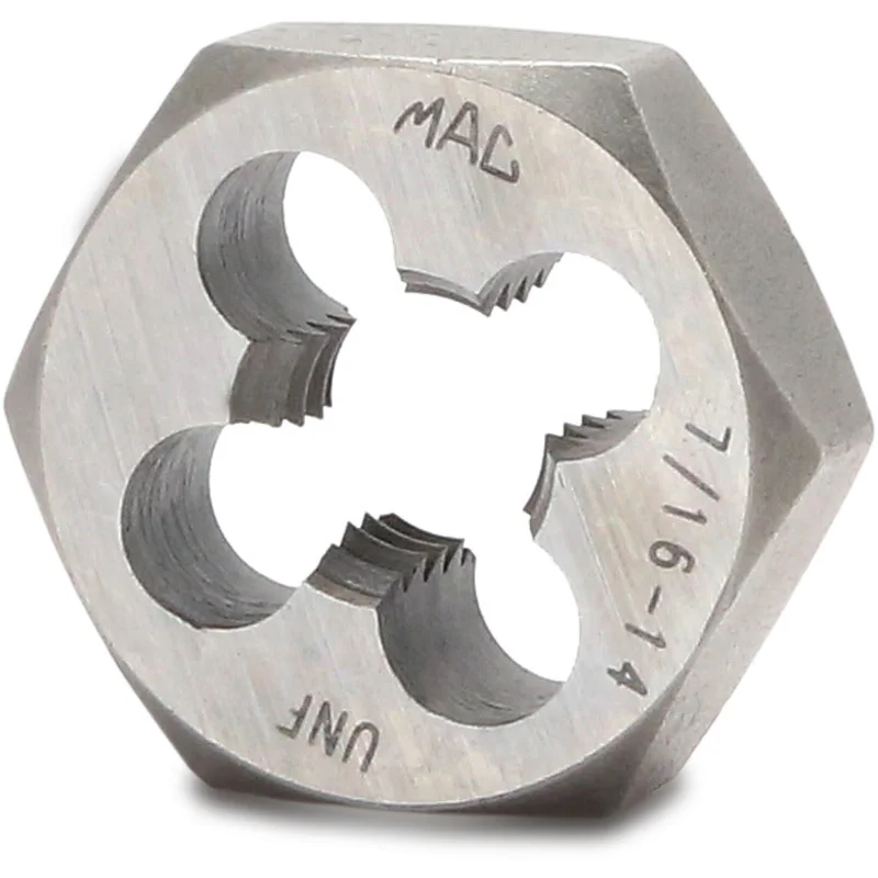 SAE Hexagonal Die 7/16"-14 NC - 1" Shank