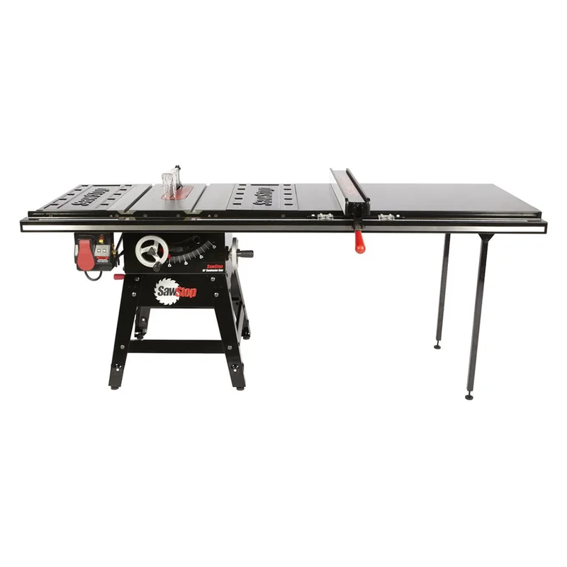SawStop 1.75 HP Contractor Saw w/ 52" Professional T-Glide Fence System, Rails & Extension Table