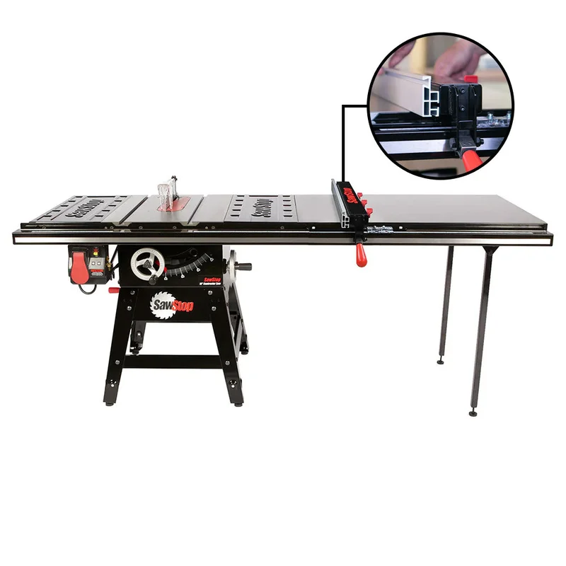 SawStop 1.75HP Contractor Saw w/52" T-Glide Advance Fence, Rails & Extension Table