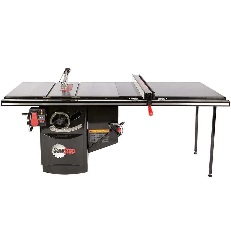 SawStop 3HP, 1ph, 230v Industrial Cabinet Saw w/52" T-Glide Fence System, Rails & Extension Table