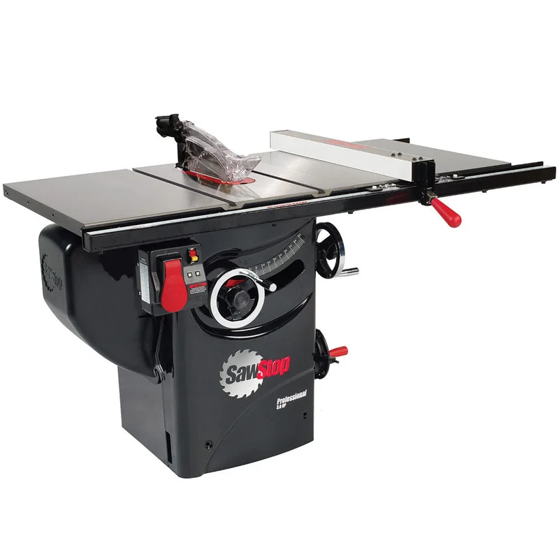 SawStop 3HP Professional Cabinet Saw w/ 30" Premium Fence, Rails & Extension Table