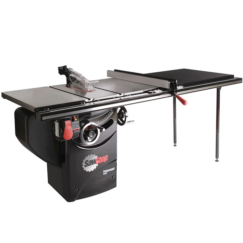 SawStop 3HP Professional Cabinet Saw w/ 52" Professional T-Glide Fence System, Rails & Extension Table
