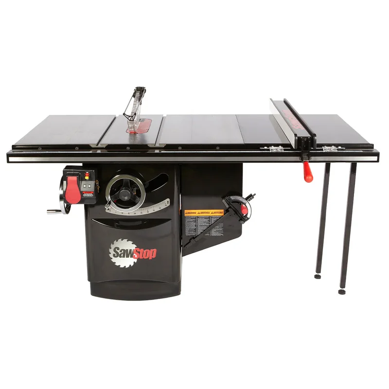 SawStop 5HP, 3ph, 480v Industrial Cabinet Saw w/36" T-Glide Fence System, Rails & Extension Table