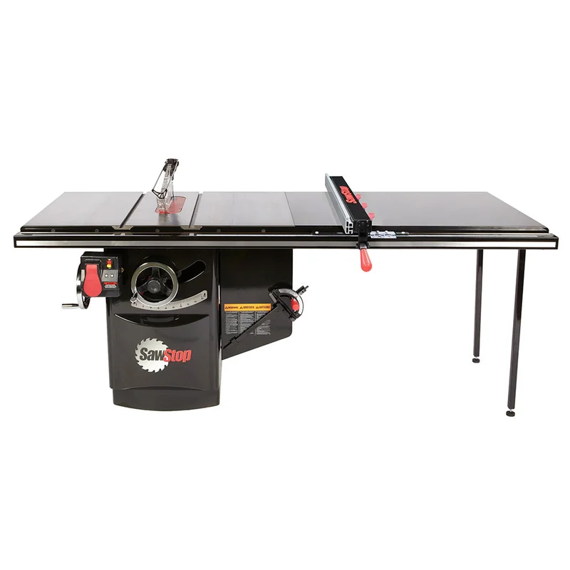 SawStop 5HP, 3ph, 480v Industrial Cabinet Saw w/52" T-Glide Fence System, Rails & Extension Table