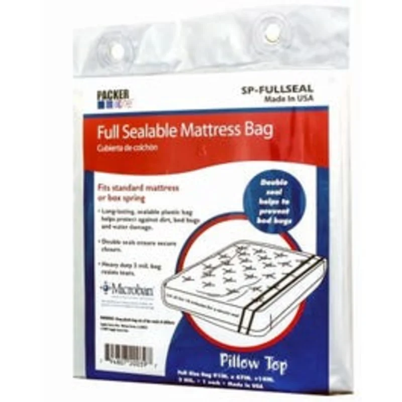 Sealable Microban Full Mattress Bag, 91 x 54 x 10-In.