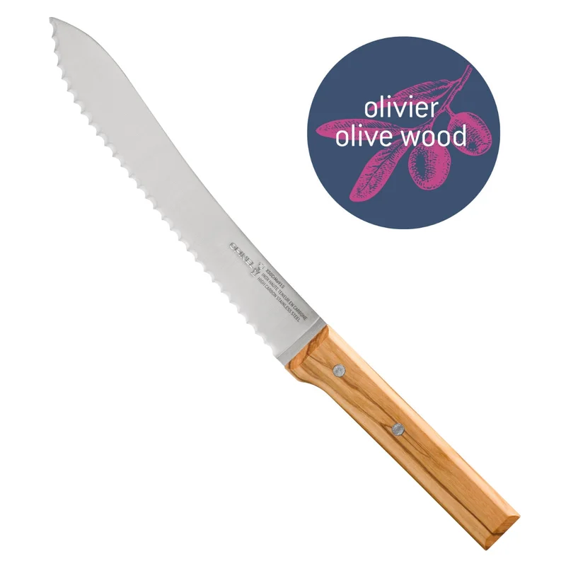 Serrated 8" Bread Knife - Olive Wood Parallele