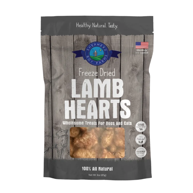 Shepherd Boy Farms Lamb Hearts Freeze Dried Treats