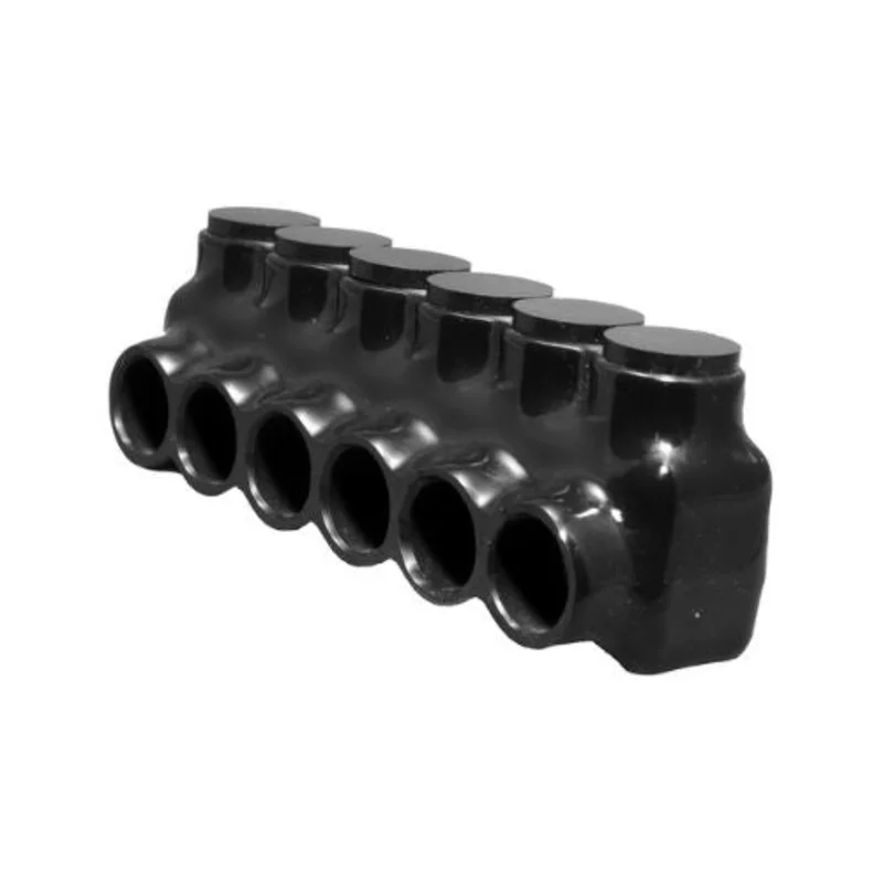 Single Side Entry 6 Port Insulated Electrical Connector Black 97522