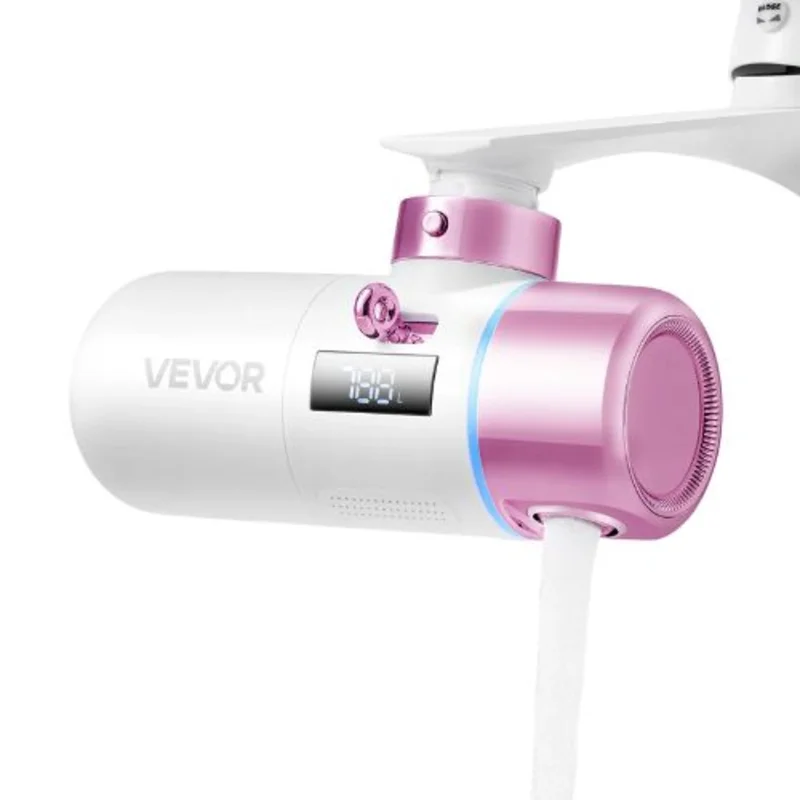 Skincare Faucet Mount Water Filter Micro-nano Bubble Purifier for Skin Pink + Gold