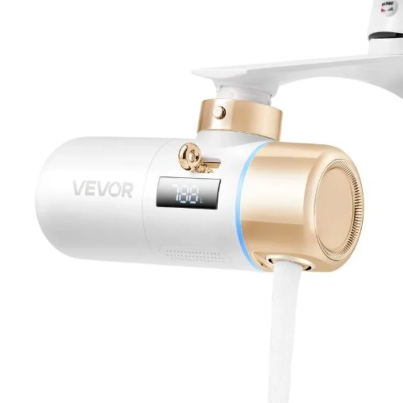 Skincare Faucet Mount with 1 Water Filter Micro-nano Bubble Purifier for Skin White + Gold
