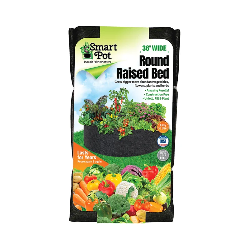 Smart Pot Round Raised Bed Black