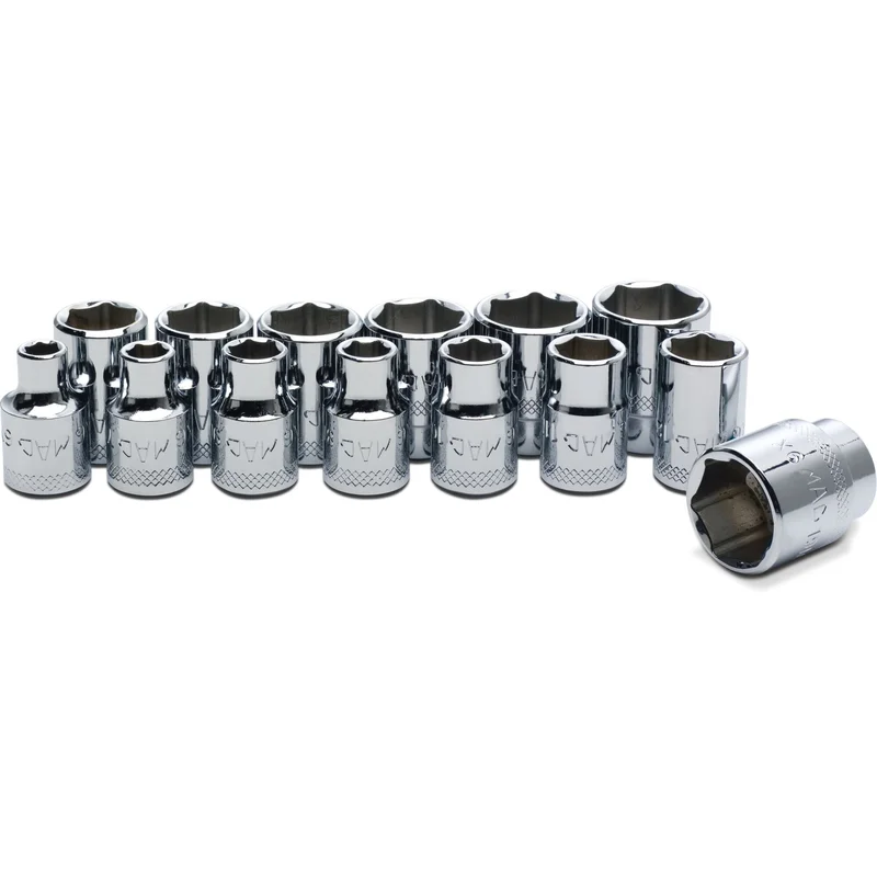 Socket Set, Standard Metric in Metal Tray 3/8" Drive - 14-PC.