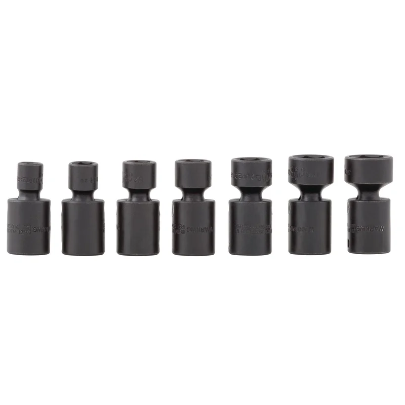 Socket Set, Universal Impact SAE in Metal Tray 3/8" Drive - 7-PC.
