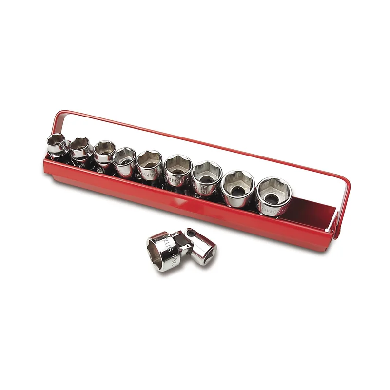 Socket Set, Universal Metric in Metal Tray 3/8" Drive - 10-PC.