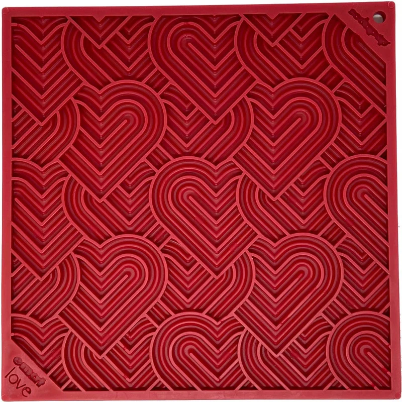 SodaPup Heart Design "Love" eMat Lick Mat Red