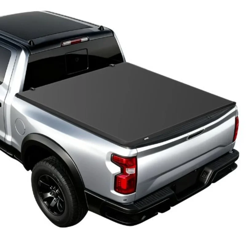 Soft QuadFold Tonneau Cover for 20192024 Dodge Ram 1500 6.4ft Bed (No Rambox, Split Tailgate)