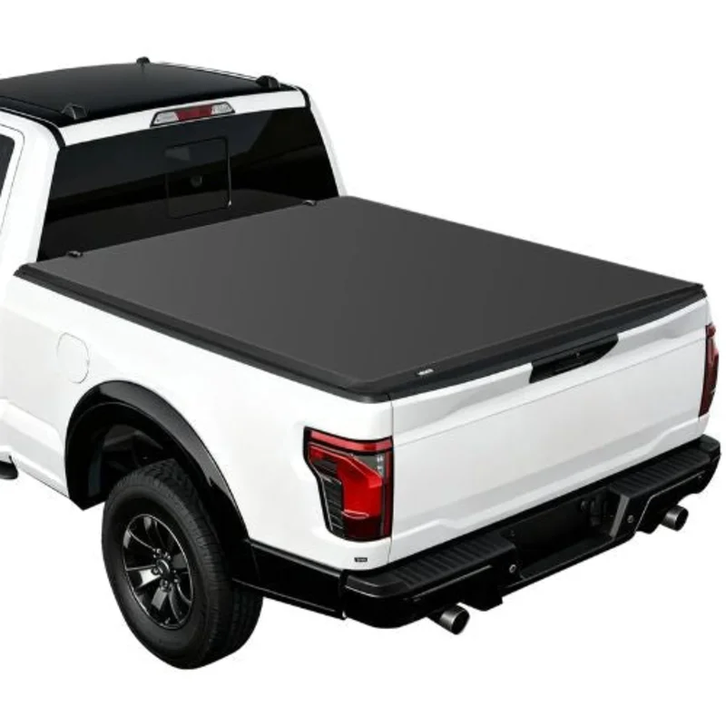 Soft Tri-Fold Tonneau Cover for 2015-2025 Ford F-150 5.5 ft Bed Waterproof 3-Layer PVC & Aluminum Alloy Support