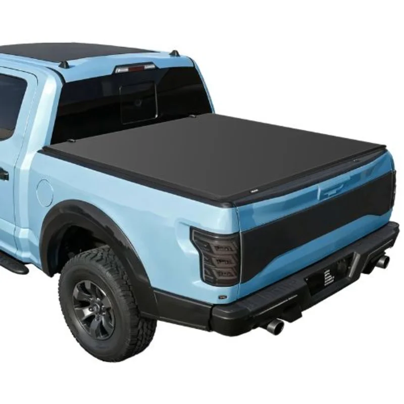 Soft TriFold Tonneau Cover for 20162023 Toyota Tacoma 5ft Bed (with Track Rail System)