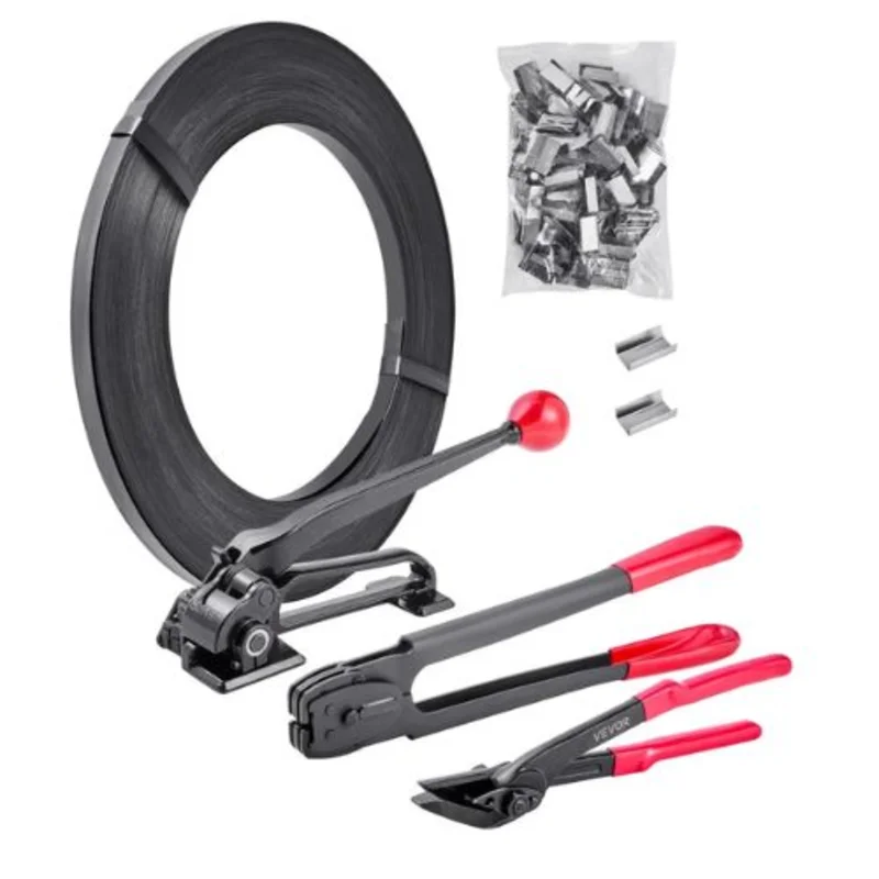 Steel Banding Strapping Kit Heavy Duty Banding Sealer Tool with 600 ft Binding Straps Industrial Bundling