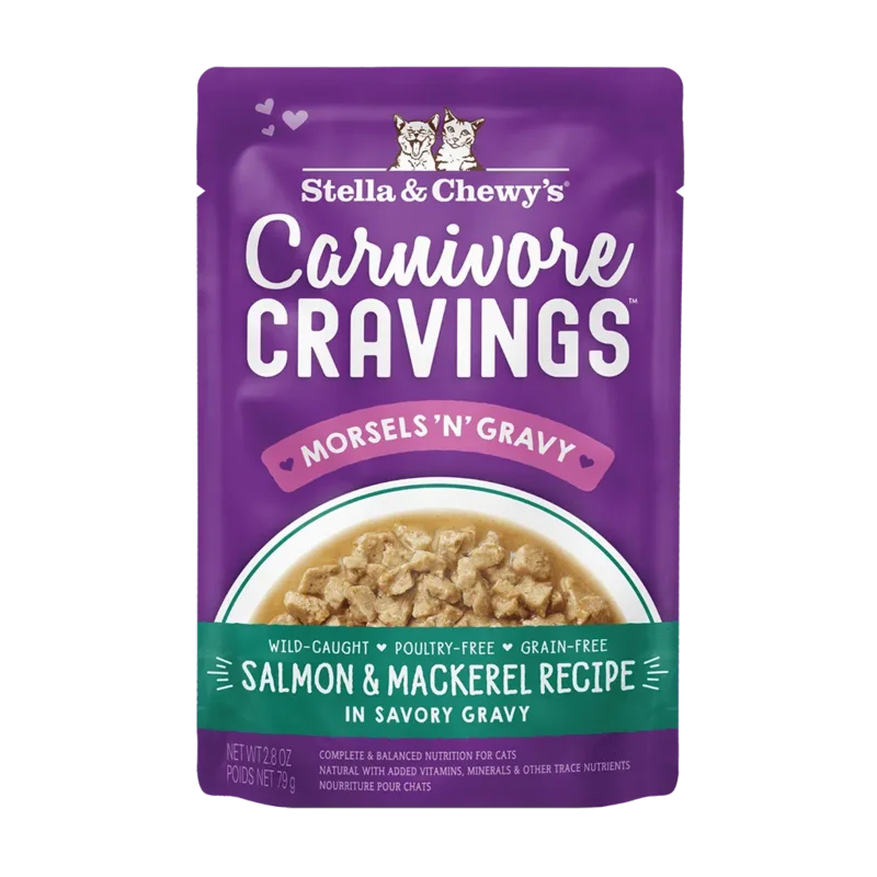 Stella & Chewy's Carnivore Cravings Morsels'N'Gravy Salmon & Mackerel Recipe Wet Cat Food