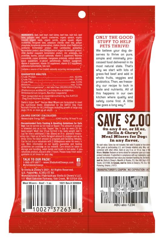 Stella & Chewy's Freeze Dried Raw Stella's Super Beef Meal Mixers