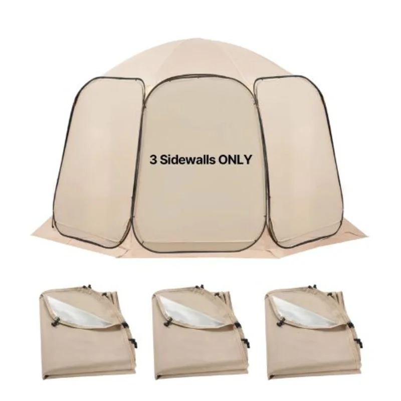 Sun Shade Covers for 12 x 11 ft Screen Tent 300D Oxford UV Protection Panels Pack of 3 (Tent Not Included) (Beige)