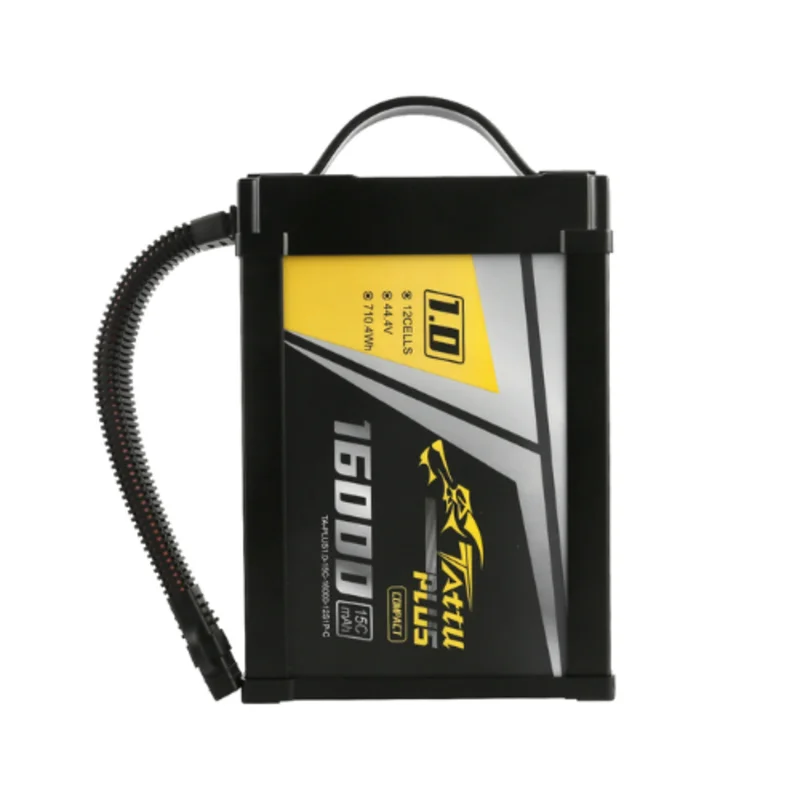 Tattu Plus 1.0 Compact Version 16000mAh 12S1P 44.4V 15C Lipo Smart Battery Pack With XT90-S Plug