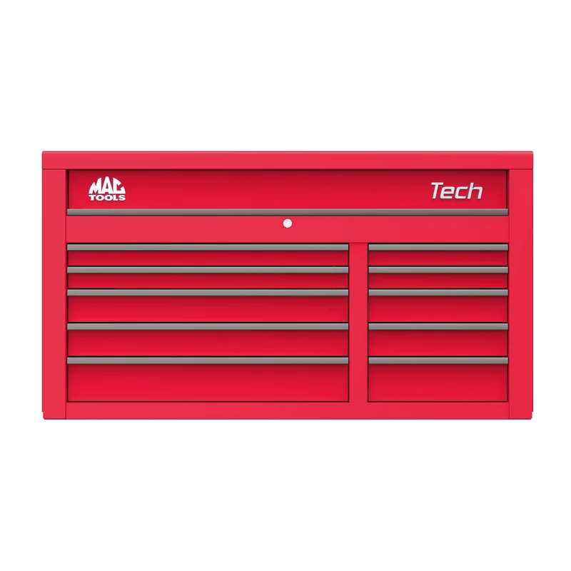 Tech Series 10-Drawer Top Chest - Firebrick Red